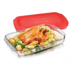 KA CRISA PYROREY LARGE RECT DISH W/PLASTIC LID 