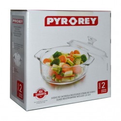 Glass Dish With Glass Lid   CRISA PYROREY CASSEROLE 