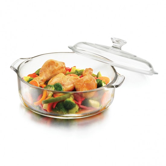 casserole dish with glass lid